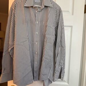 Classic Blue and White Striped Men's Shirt